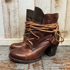 Freebird By Steven Billy Lace Up Heeled Ankle Boots